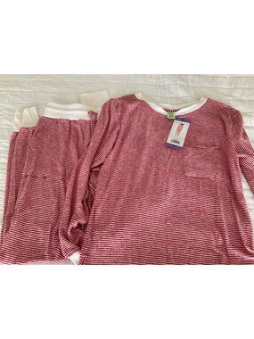 Honeydew 2 Piece Pajama Set Red & White Stripe Lounge Set Womens Sz XS NWT Soft